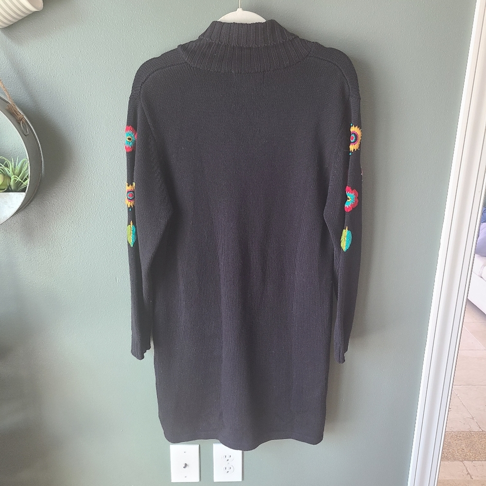 Bob Mackie Embroidered Button Down Duster Cardigan, Size Small - Picture 6 of 6